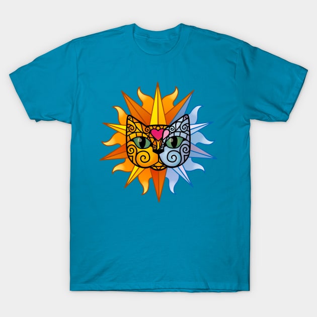 Sun and Moon Cat T-Shirt by Beth Wilson